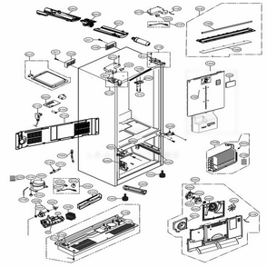 Case Parts Diagram and Parts List for LFXS28566D ASBCNA0 LG Refrigerator