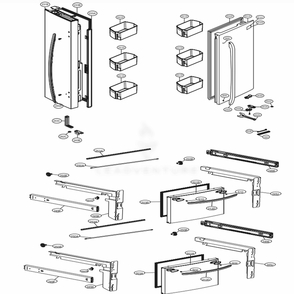 Door Parts Diagram and Parts List for LMWS27626S ASTCNA0 LG Refrigerator