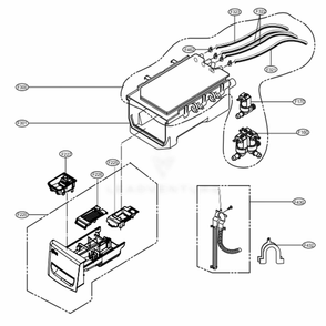 Dispenser Assembly Diagram and Parts List for WM4000HBA ABLEUUS LG Washer