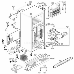 Case Parts Diagram and Parts List for 79379 AWBCSER LG Refrigerator