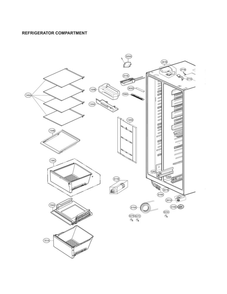 Refrigerator Compartment Parts Diagram and Parts List for LSXS26466D 00 LG Refrigerator