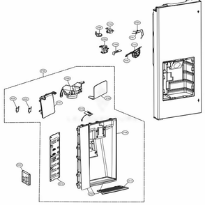 Dispenser Parts Diagram and Parts List for LFX31925ST ASTCNA8 LG Refrigerator