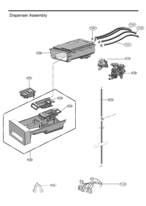 Dispenser Assembly Diagram and Parts List for WKHC252HBA ABLEEUS LG Washer Dryer Combo