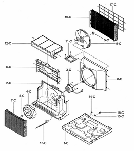 Air Handling/cycle Parts Diagram and Parts List for 58074122400  Kenmore Air Conditioner