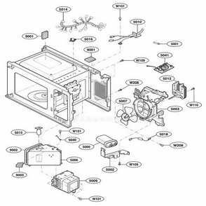 Interior Parts Diagram and Parts List for 66022 CWHESEA LG Range