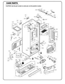 Case Parts Diagram and Parts List for 79571093111  Kenmore Refrigerator
