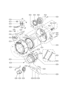 Drum And Tub Assembly Parts Diagram and Parts List for WM3431HW01  LG Washer