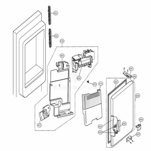 Ice Maker And Ice Bin Parts Diagram and Parts List for 73109 AWBCSE0 LG Refrigerator
