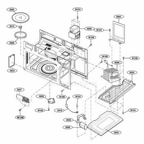 Interior Parts 1 Diagram and Parts List for 85032 CW1ESEA LG Wall Oven