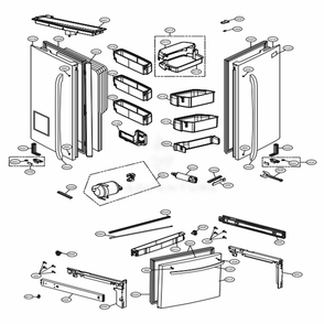 Door Parts Diagram and Parts List for 74043 ASTCSE1 LG Refrigerator