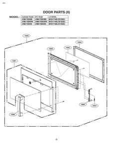 Door Parts Diagram and Parts List for JVM6175DKBB CB1EGEU LG Microwave Oven Combo