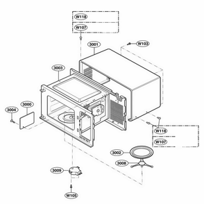 Oven Cavity Parts Diagram and Parts List for 62463 ASBESEA LG Wall Oven