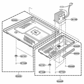 Base Plate Parts Diagram and Parts List for YKCMS135GSS STEKAC LG Range