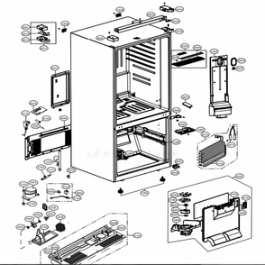 Case Parts Diagram and Parts List for LBC24360SW ASWCNA1 LG Refrigerator