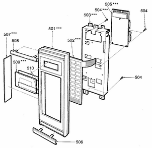 Control Panel Diagram and Parts List for 7218904280  Kenmore Microwave