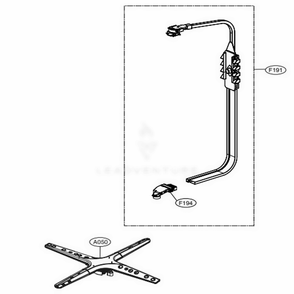 Water Guide Assembly Diagram and Parts List for LDP7708BD ABDESNA LG Dishwasher