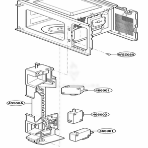 Latch Board Parts Diagram and Parts List for MT4110SKQ KMWEWRP LG Wall Oven