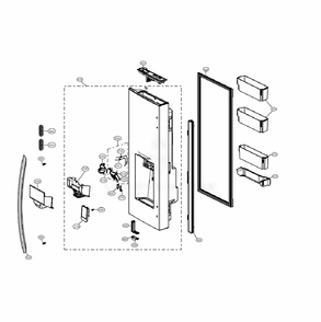 Door Parts 1 Diagram and Parts List for LRFVS3006S ASTCNA0 LG Refrigerator