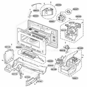 Interior Parts 1 Diagram and Parts List for ZSC2000CBB ABKLGEU LG Range