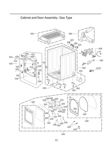 Cabinet/Door Assembly: Gas Type Diagram and Parts List for DLGX7801WE 00 LG Dryer
