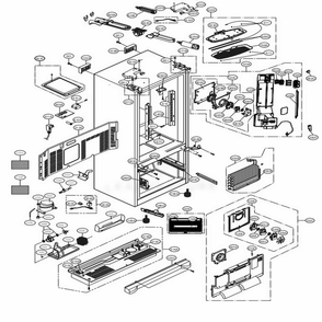 Case Parts Diagram and Parts List for LMXS27676D ASBCNA0 LG Refrigerator