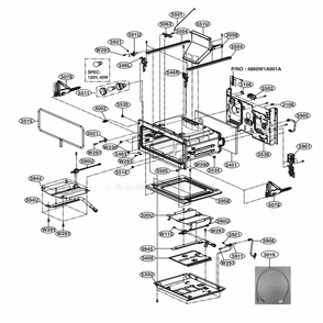 Upper Cavity Parts Diagram and Parts List for LDG4313ST ASTELGA LG Range