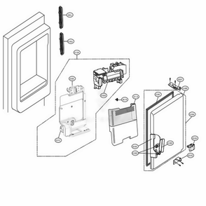 Ice Maker And Ice Bin Parts Diagram and Parts List for LFXS28566M AMTCNA0 LG Refrigerator