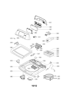 Top Cover Assembly Parts Diagram and Parts List for WT6001HW  LG Washer