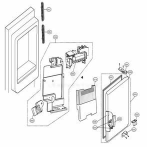 Ice Maker And Ice Bin Parts Diagram and Parts List for LFX28968ST ASTCNA2 LG Refrigerator