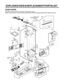 Case Parts Diagram and Parts List for GR-L288NKXM ASBCNA2 LG Refrigerator