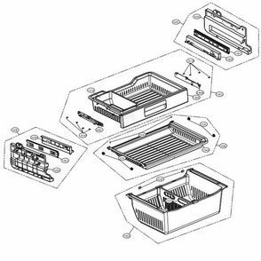 Freezer Parts Diagram and Parts List for LFXS30766D ASBCNA1 LG Refrigerator