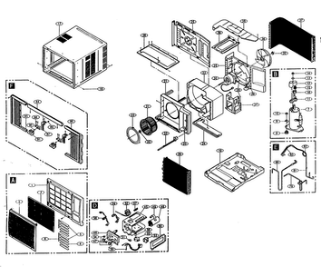 Cabinet Parts Diagram and Parts List for R1402  LG Air Conditioner