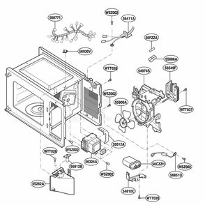 Interior Parts Diagram and Parts List for MA1117W M1EGSE LG Range