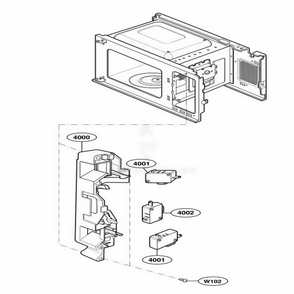 Latch Board Parts Diagram and Parts List for 66022 CWHESEA LG Range