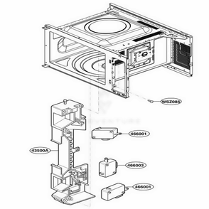 Latch Board Parts Diagram and Parts List for MT4155SPB CBKEWRP LG Wall Oven