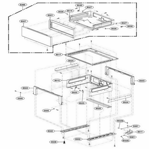Drawer Parts Diagram and Parts List for LRE3091SW FWHLLCA LG Range