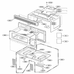 Oven Cavity Parts Diagram and Parts List for 80002401 CW1ESEA LG Range