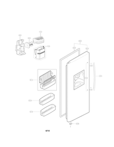 Freezer Door Parts Diagram and Parts List for LSC27937SW  LG Refrigerator