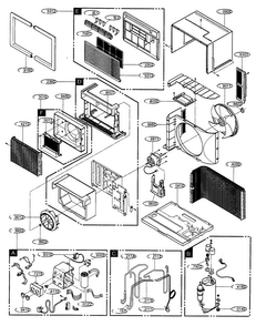 Cabinet Parts Diagram and Parts List for LXA1030AXL  LG Air Conditioner