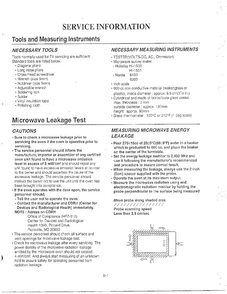 Service Information Diagram and Parts List for MA-1273M  LG Microwave