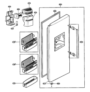 Freezer Door Parts Diagram and Parts List for LSC27970ST 00 LG Refrigerator