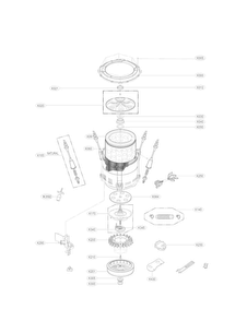 Tub Assembly Parts Diagram and Parts List for WT4970CW  LG Washer