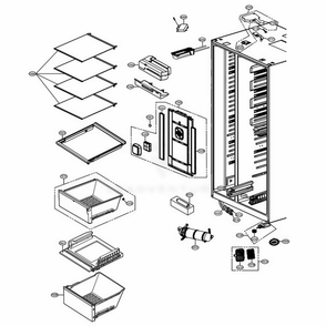 Refrigerator Compartment Diagram and Parts List for LSC22991ST ASTCNA0 LG Refrigerator