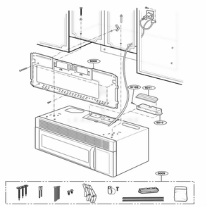 Installation Parts Diagram and Parts List for MH6150XLQ AWHEWRP LG Wall Oven