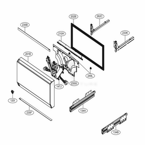Bottom Compartment Door Diagram and Parts List for URETC1408N AGRCNA0 LG Refrigerator