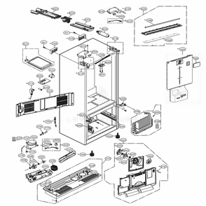 Case Parts Diagram and Parts List for 74109 AWBCSE0 LG Refrigerator