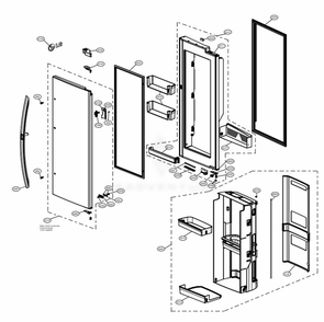 Door Parts 2 Diagram and Parts List for LRFDS3006D ASBCNA1 LG Refrigerator