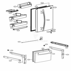 Door Parts Diagram and Parts List for 79044 ABICSE1 LG Refrigerator