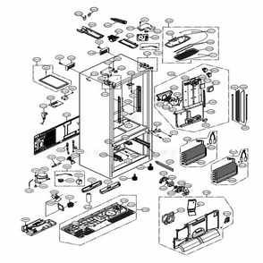 Case Parts Diagram and Parts List for LFX31925SW ASWCNA5 LG Refrigerator