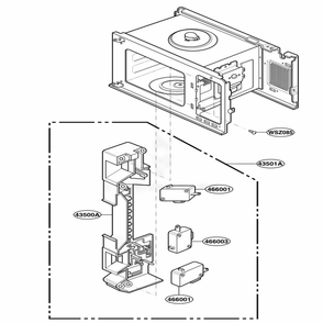 Latch Board Parts Diagram and Parts List for KCMS185JBL AB1EKAD LG Wall Oven